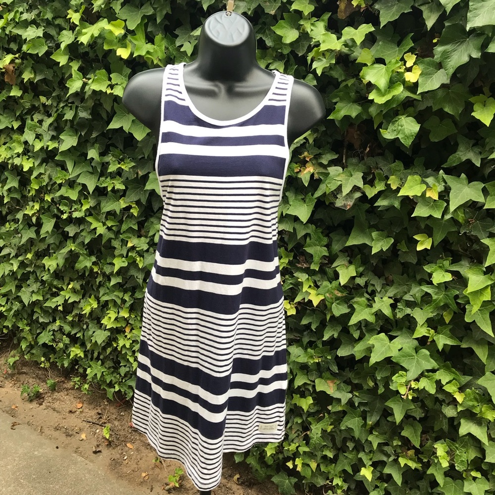 Rhythm. Navy blue white striped dress. Sporty. M